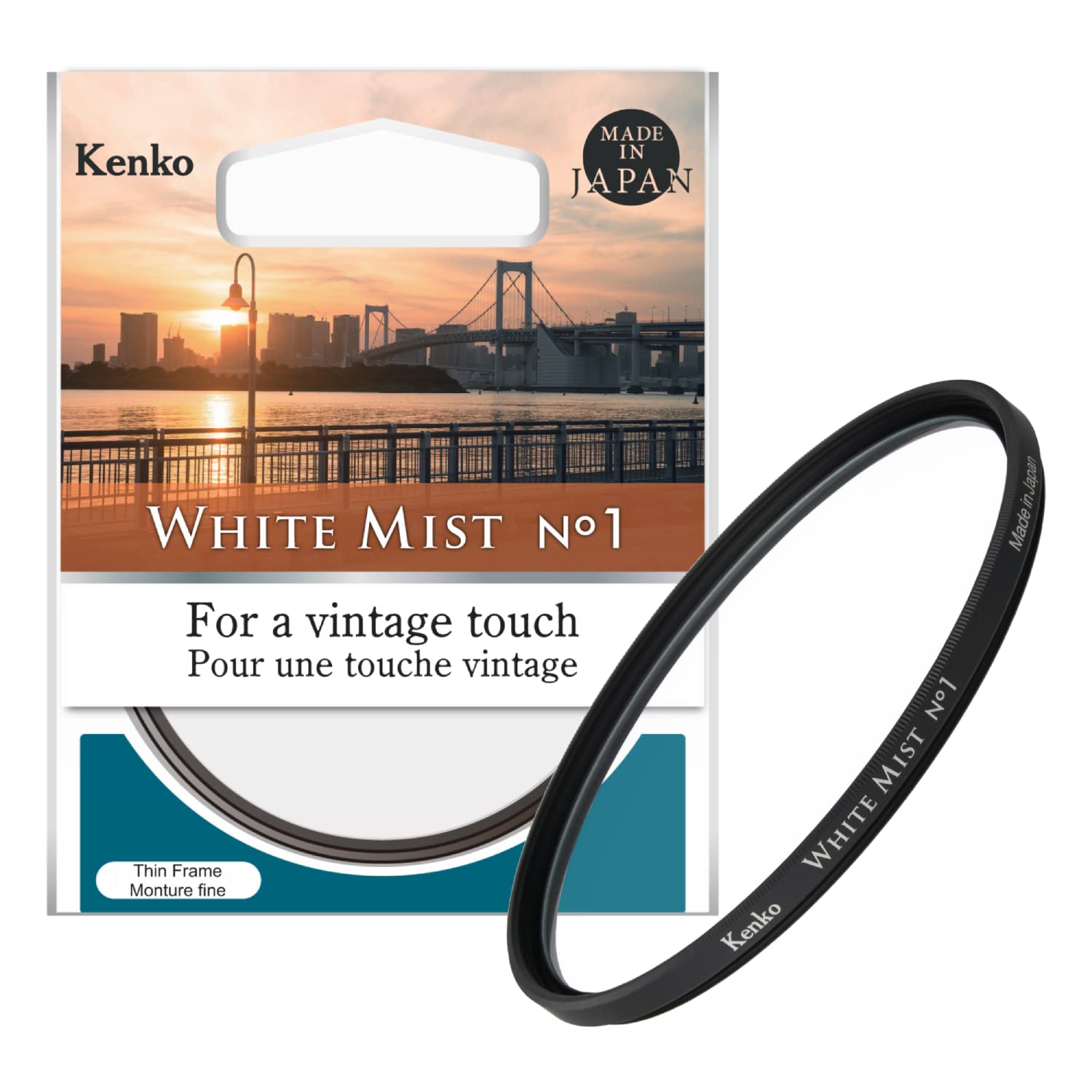 Kenko Diffusion Effect Filter White Mist No.1 49mm, Reduce contrast like vintage lenses, Made in Japan, 519653