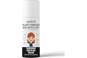 Quitch Mosquito Bug Repellent Roll On, Bug Spray for Kids Insect Repellent Travel Size, DEET-Free Vacation Essentials Travel Bug Spray, Natural Bug Repellent Wipes Alternative for People, Citronella