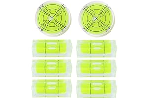 LAIESYA 8Pcs Small Bubble Spirit Level Mini Square Levels Measuring Tools for Balancing Frame, Mural, Picture Hanging, Turntable, Tripod, Camera, Phonograph, 10x10x29mm, 32x7mm (Set A)