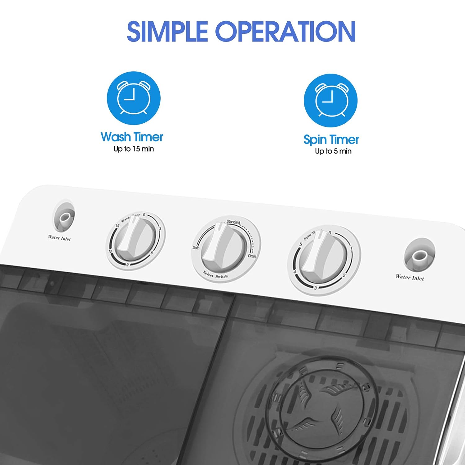 Portable Mini Twin Tub Washing Machine Washer And Spin