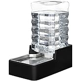 RIZZARI Stainless Steel Pet Water Feeder: 8L Gravity Leak-Proof Auto Refill Water Dispenser -Space-Saving- Anti-Tip Non-Slip Base -No Filter- Easy Clean - for 20-35 LB Dogs - Apartment/Home/Office