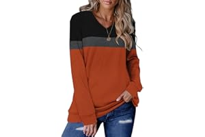 CRAZY GRID Womens Trendy Long Sleeve Shirts Casual Loose Soft Sweatshirt Fall Tops