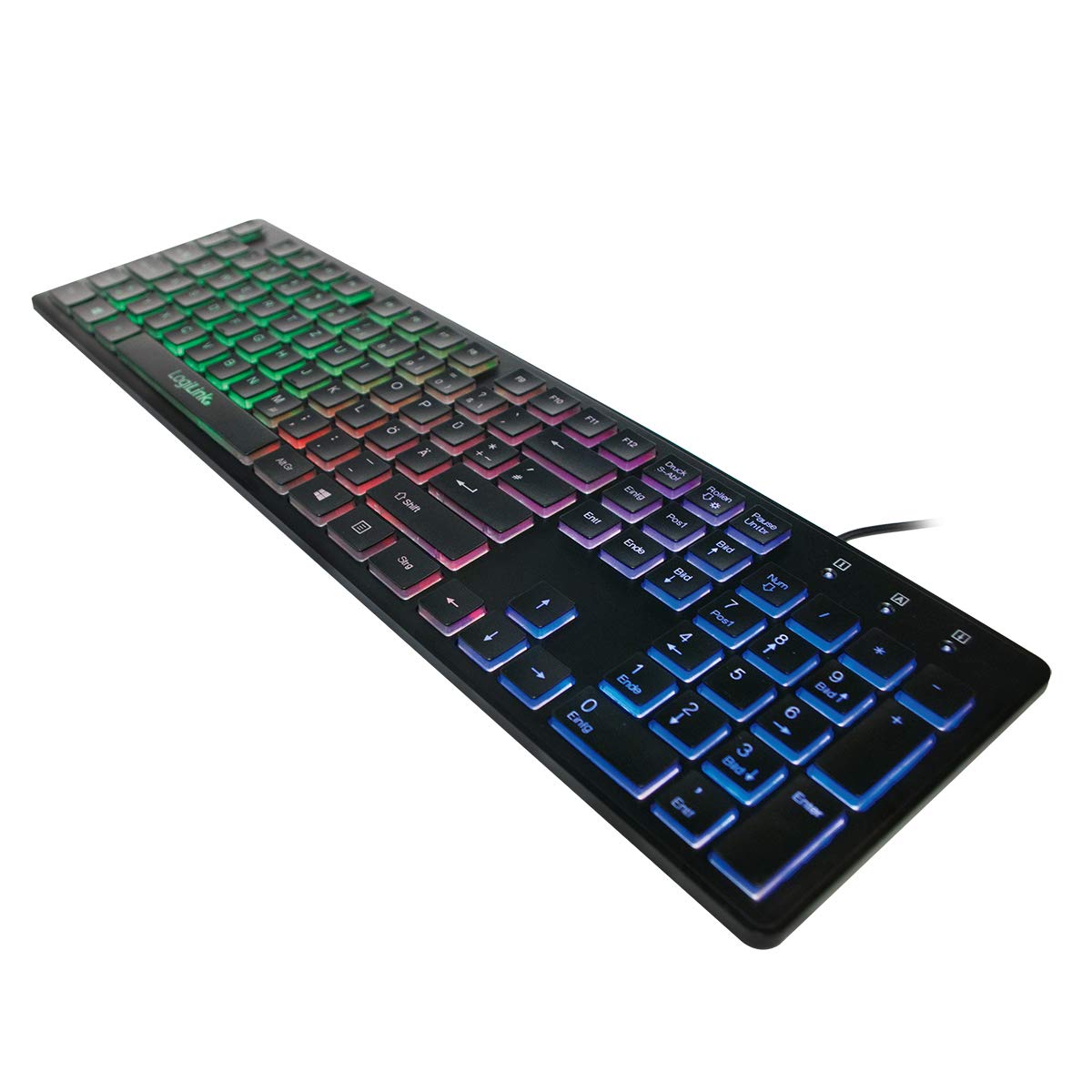 Logilink ID0138 Backlit Keypad, USB 1.1, Rainbow LED Backlight Black