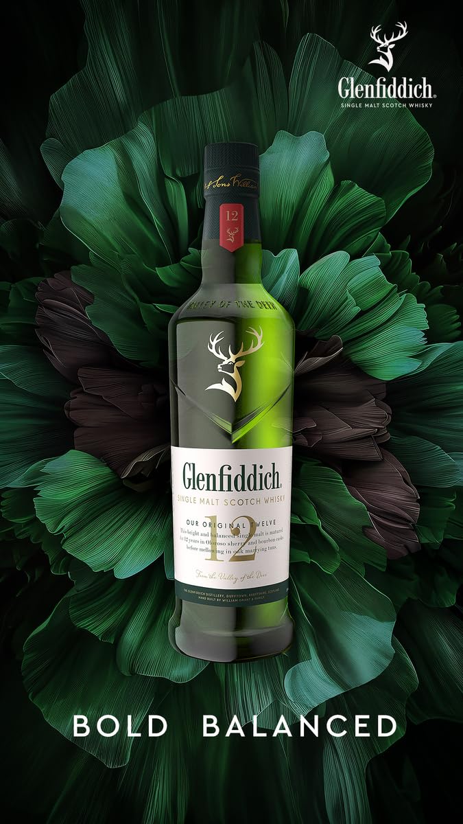 Glenfiddich 12 Jahre Single Malt Scotch Whisky, 70cl - Geschenkset mit einer 5cl Glenfiddich 15 Jahre Miniatur zum Genießen, Kennenlernen oder Verschenken 3