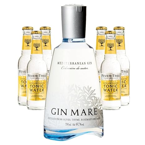 Gin Mare (1 x 0.7 l) mit Fever Tree Indian Tonic Water (6 x 0.2 l)