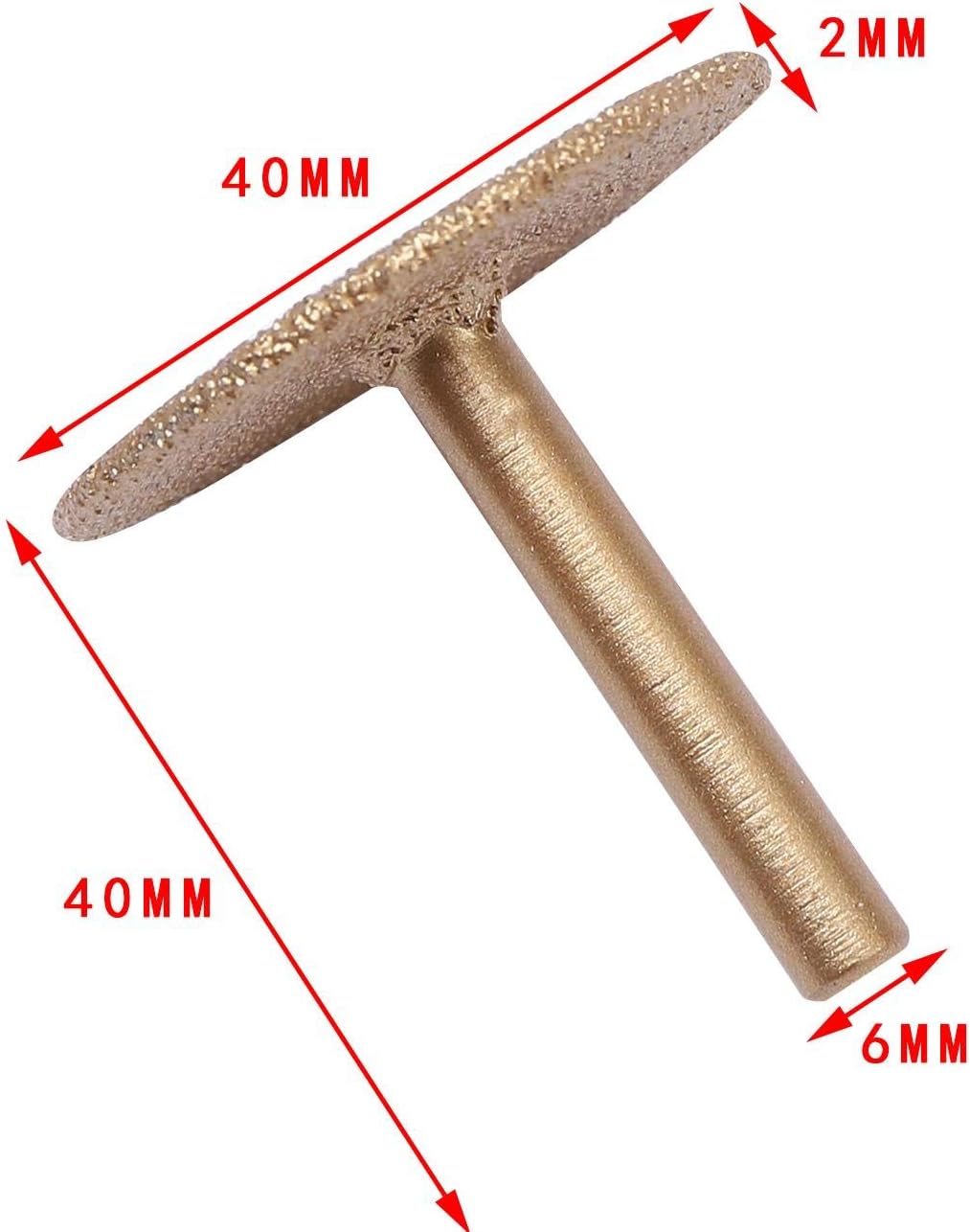 KATSU Tools Die Grinder Burr Diamond Router Bit 6mm Shank Grit 40# Circular 40x2, 6mm Circle 40x2 - Image 4