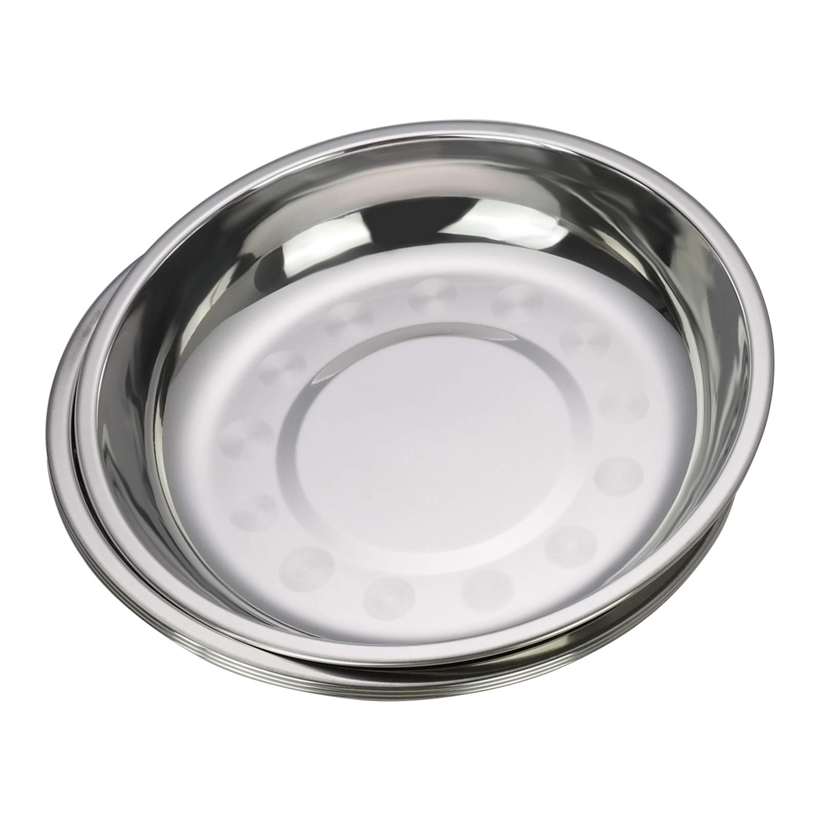 Zerdyne Stainless Steel Dinner Plate, Round Plates, 4-Pack