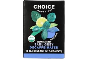 CHOICE ORGANIC TEAS Choice Organics - Organic Decaffeinated Earl Grey Tea (6 Pack) - With Bergamot - Fair Trade - Compostable - 96 Organic Black Tea Bags
