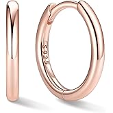 ChicSilver Sterling Silver Hoop Earrings for Women Hypoallergenic 925 Sterling Silver Huggie Earrings for Women Dainty Earring (8/10/12/14/16/18/20MM)
