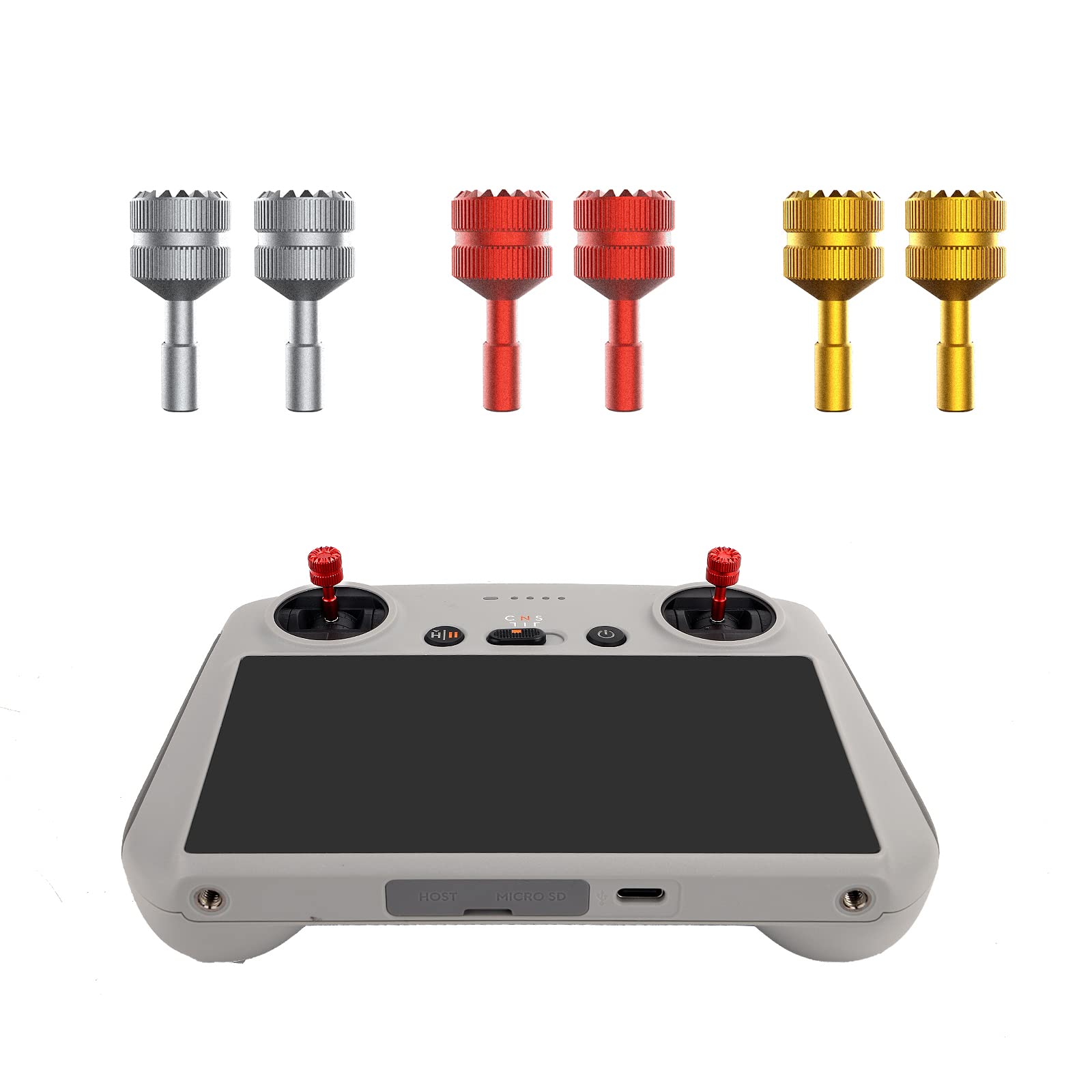 ZJRXM Sticks Control Stick for DJI Mini 3 Pro Accessories, 1 Pair Remote Control Telescopic Rocker Joystick for DJI Mini 3 Pro RC Non-Slip Rocker Thumb (Silver)