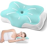 Cervical Neck Pillow, Ergonomic Side Sleeper Pillow for Neck Support, Cooling Memory Foam Pillows for Sleeping, Contour Orthopedic Bed Pillows for Side Back Stomach Sleepers with Removable Pillowcase