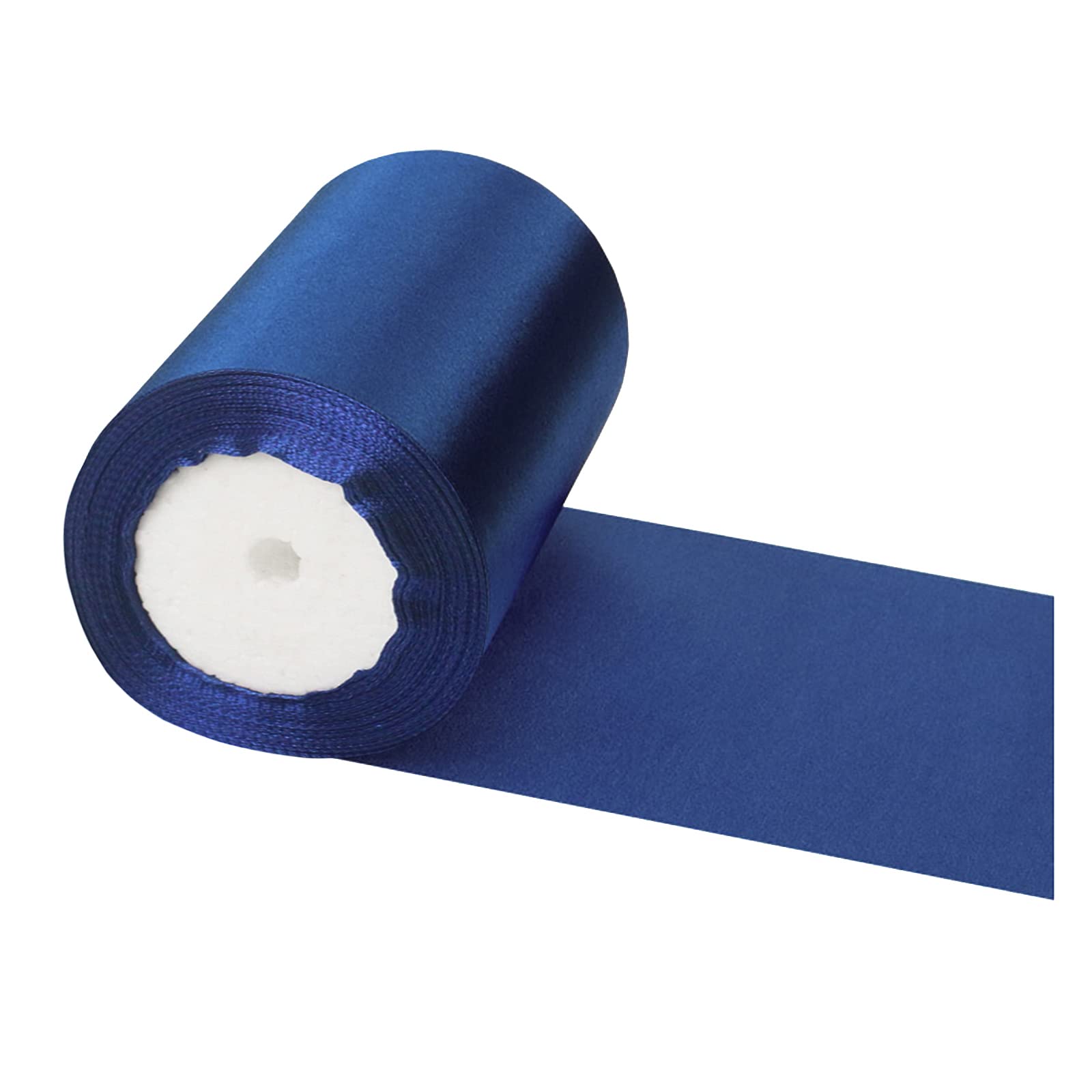 POPOYU Wide Dark Blue Purple Ribbon 10CM Gift Wrapping,23M 4Inch Big Satin Ribbon Xmas Large Blue Bow Ribbon Car Ribbon Christmas Gift Ribbon Crafting,Bouquets,Wedding Car,Presents,Cake Decor