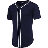 COOFANDY Men's Baseball Button Down Jersey Short Sleeve Hipster Hip Hop T Shirts