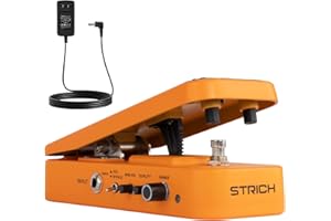 STRICH SW-2 Guitar Wah & Volume Pedal with a Power Supply, 2 in 1 Combo Effects Pedal for Electric Guitar, Vintage Wah Tone with Active Volume Control, Full-Size Lightweight Design