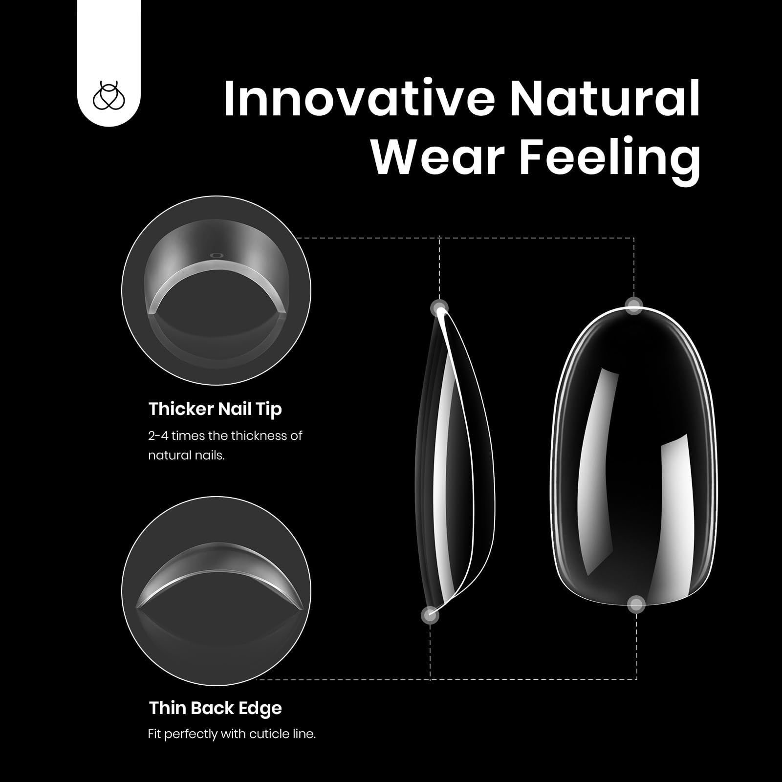 Beetles Gel Nail Tips 288Pcs Pre-Shaped Short Oval Fake Nails Gelly Tips Clear Press on Nail Tips Full Cover False Nails Gifts for Girls Women Gelly Tips Home DIY Nail Salon - Image 6