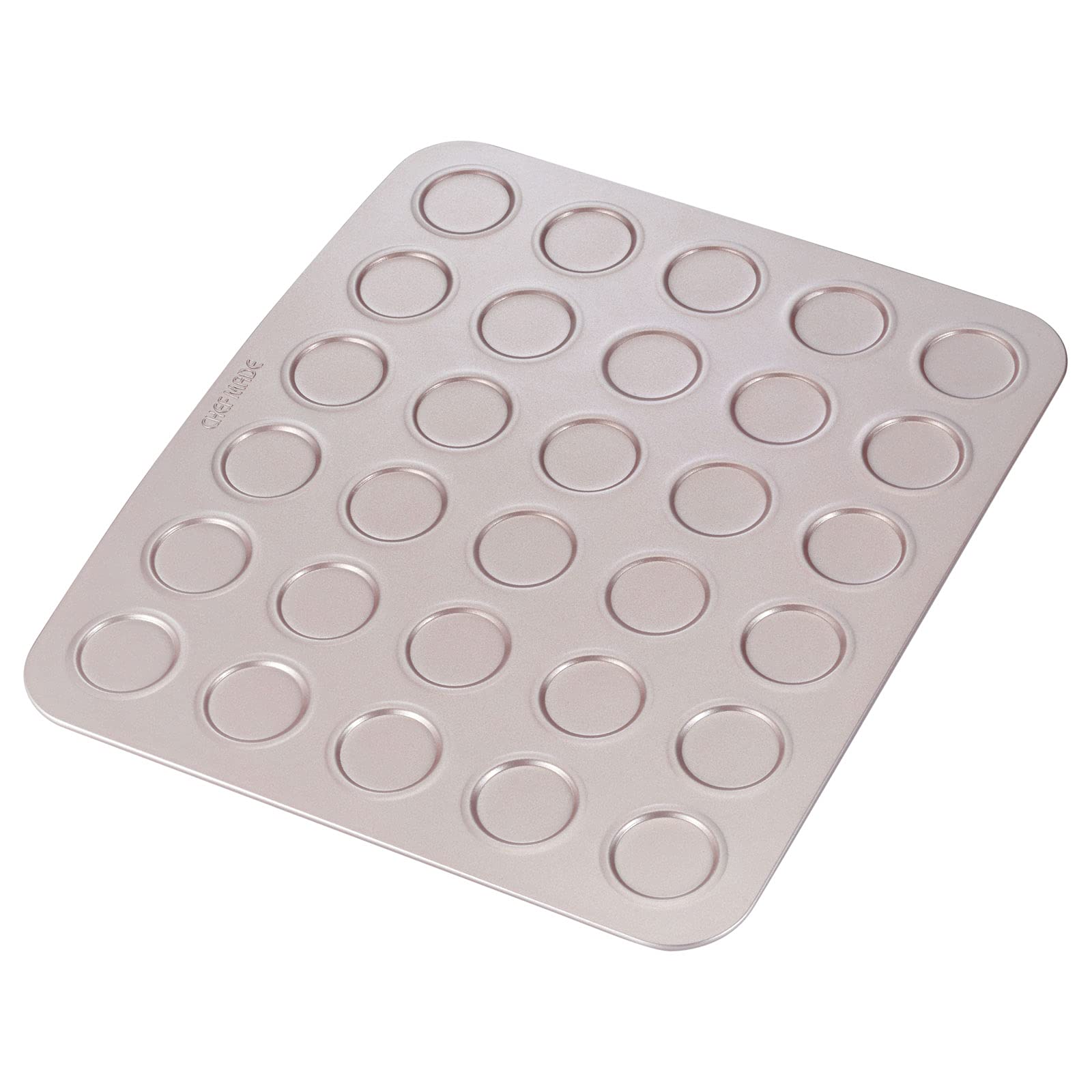 CHEFMADE Macaron Cake Pan, 30-Cavity Non-Stick Macaroon Biscuits Cookie Bakeware for Oven Baking (Champagne Gold)