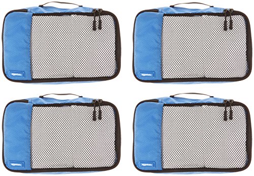 AmazonBasics 4 Piece Small Packing Travel Organizer Cubes Set - Blue - Thumbnail 3