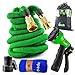Flexible Garden Hose Set-Gada 50 FT Heavy Duty Double Latex Core Expandable Water Hose-Including A 8 Function Sprayer Nozzle, 3/4 USA Standard Connector(Green)
