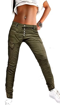 Pantalon verde militar con bolsillos Clearance