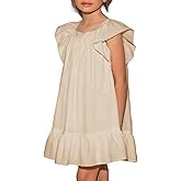blibean Tween Girls Summer Dresses Kids Ruffled Sleeve Flower Sun Dress Size 6-15 Years
