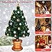 Goplus 3FT Pre-Lit Entrance Tree, Fiber Optic Christmas Tree with The Plastic Colorful Balls & Golden Star Solid Base Premium Decorations Full Tree for Indoor and Doorway