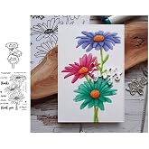 Cute Chamomile Clear Stamp and Die Sets for Card Making, 1 Set | Silicone Clear Stamp and Metal Die Cut Sets, DIY Handmade Greeting Card Album Scrapbooking Embossing Making Tools