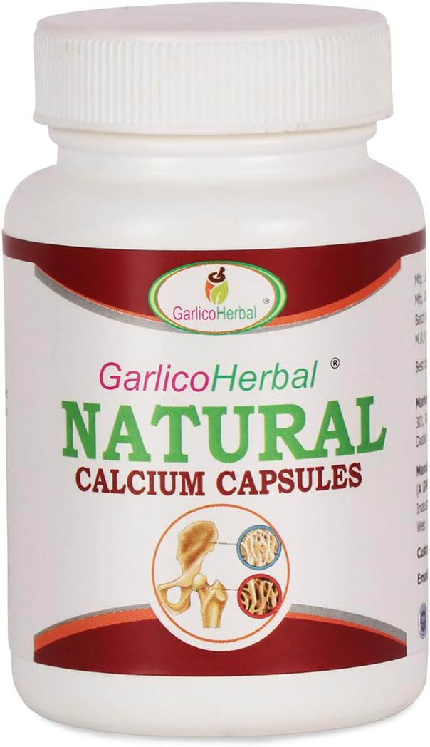 Garlico Herbal Calcium Capsules - 60 Capsules for Bones Health and Joint Wellness