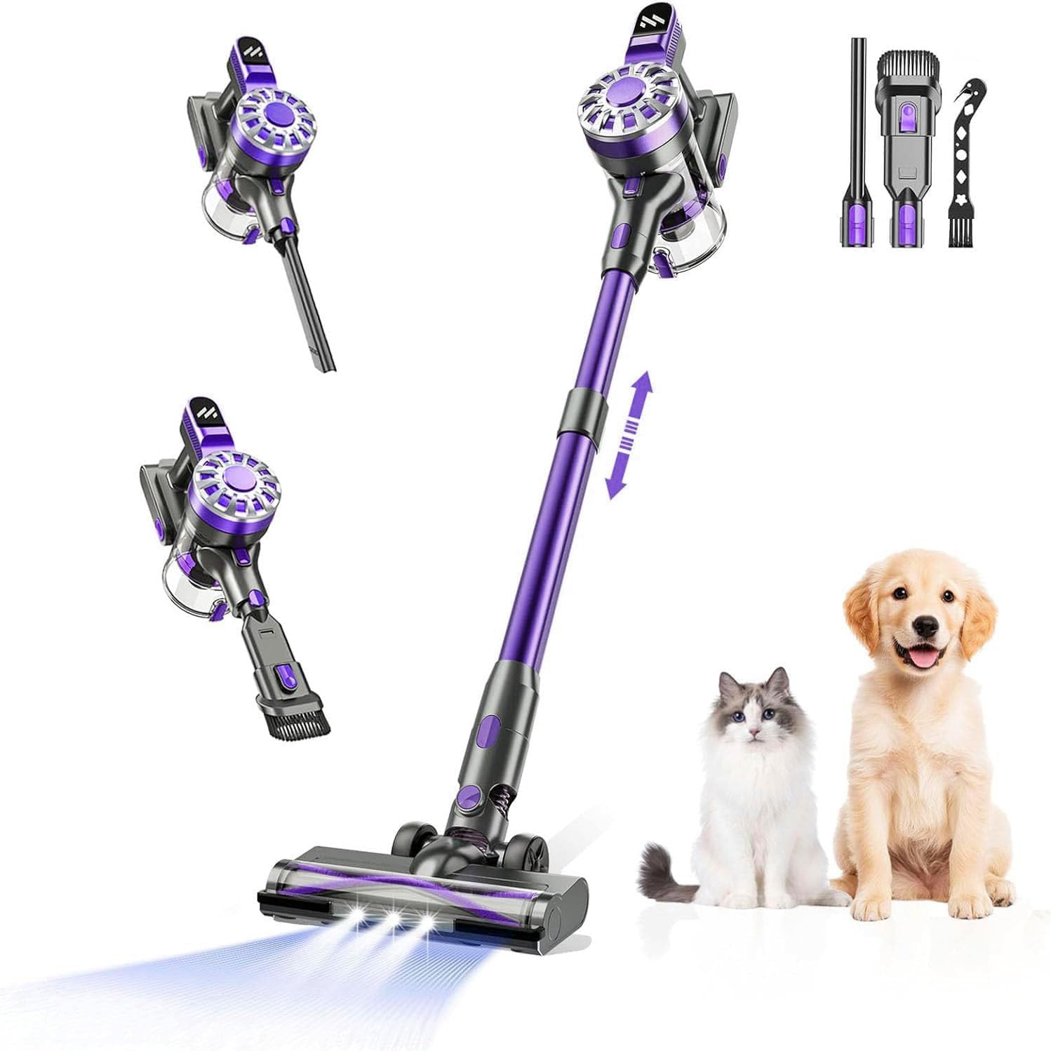 Photo 1 of (MISSING PIECES) Cordless Vacuum Cleaner,Vacuum Cleaners for Home with Super Suction,Lightweight Stick Vacuum with 35 Mins Runtime,Rechargeable Cordless Vacuum for Carpet, Tile, Pet Hair, Hardwood Floors(Dark Purple)