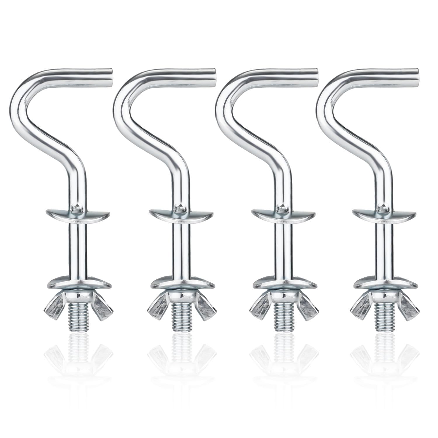 NQEUEPN 4pcs Hammock Hooks, Zinc Heavy Duty Hammock Stand Hooks 3/8 Inch Hammock Stand Replacement Hooks for Hammock Stand Posts from 1-1/4 to 2 Inches in Diameter