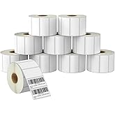 BETCKEY - 2" x 1.5" (51 mm x 38 mm) UPC Barcode & Address Labels Compatible with Zebra & Rollo Label Printer,Premium Adhesive & Perforated [10 Rolls, 10000 Labels]