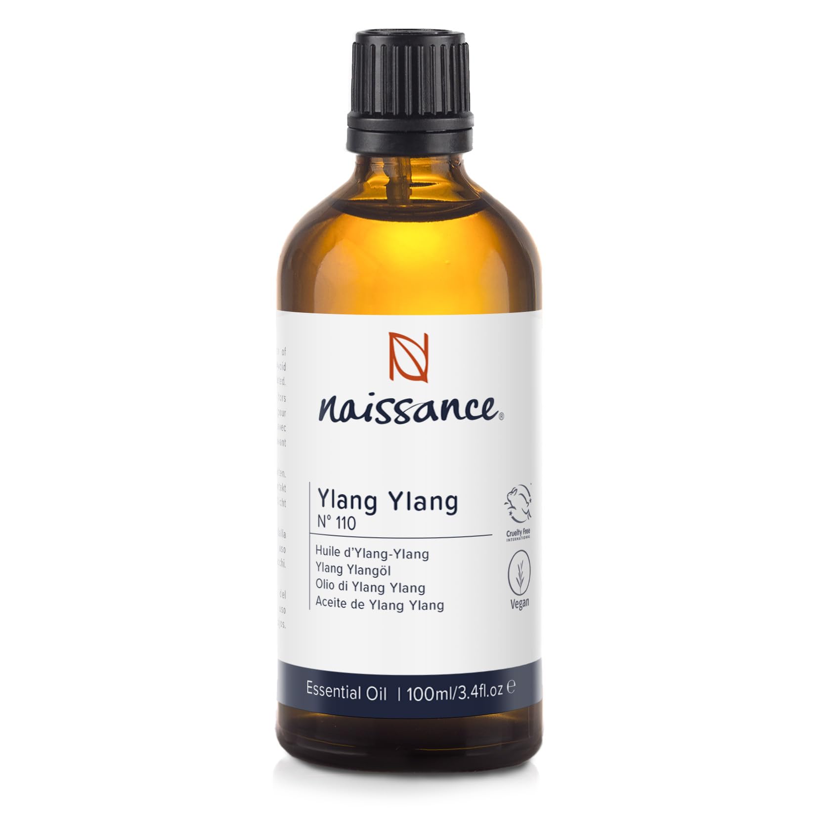 Naissance Ylang Ylang Essential Oil (No. 110) - 100ml - Pure, Natural, Cruelty Free, Steam Distilled and Undiluted - for Use in Aromatherapy, Massage Blend & Diffusers