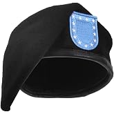 Rothco Inspection Ready Beret with Flash | 95% Wool, Pre-Shaved Inspection Ready Cap, Leather Trim, Ideal for Active-Duty Personnel and Uniform Wear