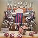 LAttLiv Happy Birthday Balloons 25 pcs Happy Birthday Letter Balloons Champagne Bottle Balloons Wine Glass Balloons Heart Shaped Star Shaped Balloons Mylar Balloons for Birthday Party - Multi Color