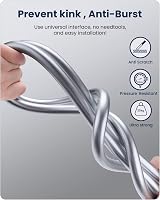 YEAUPE PVC 1.6m Shower Hose with All Brass G 1/2 Connectors view 4