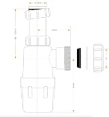 PlumbEZ Telescopic Adjustable Bottle Trap 32mm BS EN 274-1 Compliant view 6