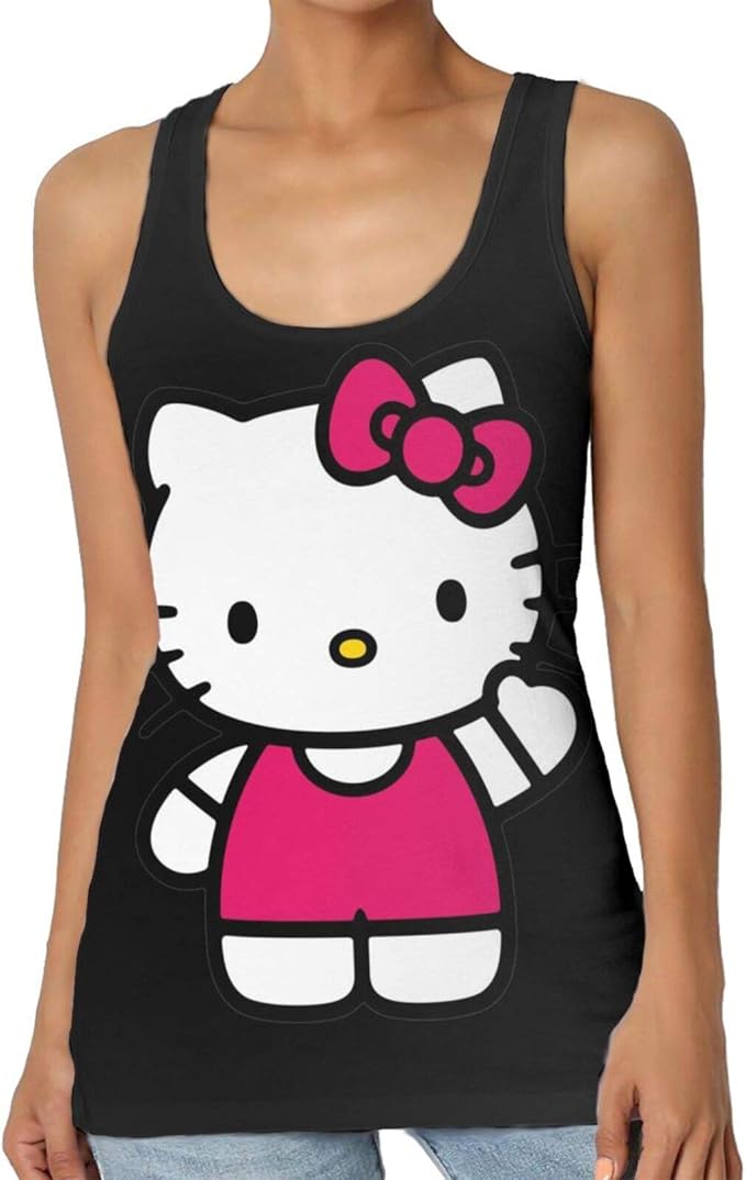 Hello Kitty Women Vest Sleeveless Blouse Tank Tops TShirt Amazon.co