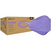 BeeSure BE2630 Radiant Face Masks, 4-Ply, Earloop, Disposable, Violet (Pack of 40)