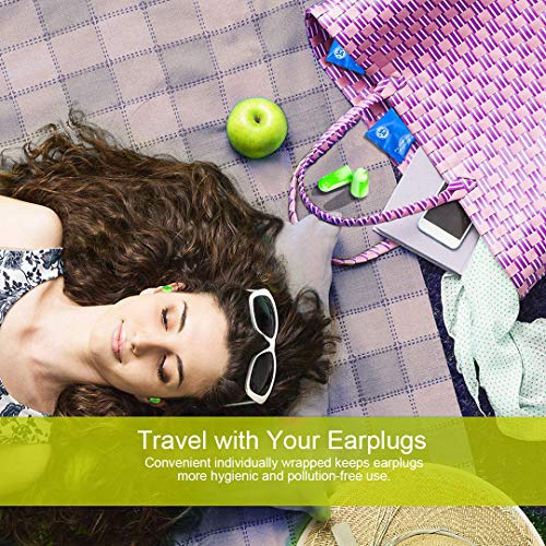 Soft Foam Earplugs,100Pair 34db Highest NRR,Hearing Protection for Sleeping Reduce Noise Quiet Please Ear Care and Comfortable, Snoring, Work, Travel,Loud Events,Shooting,Studying Green (100)