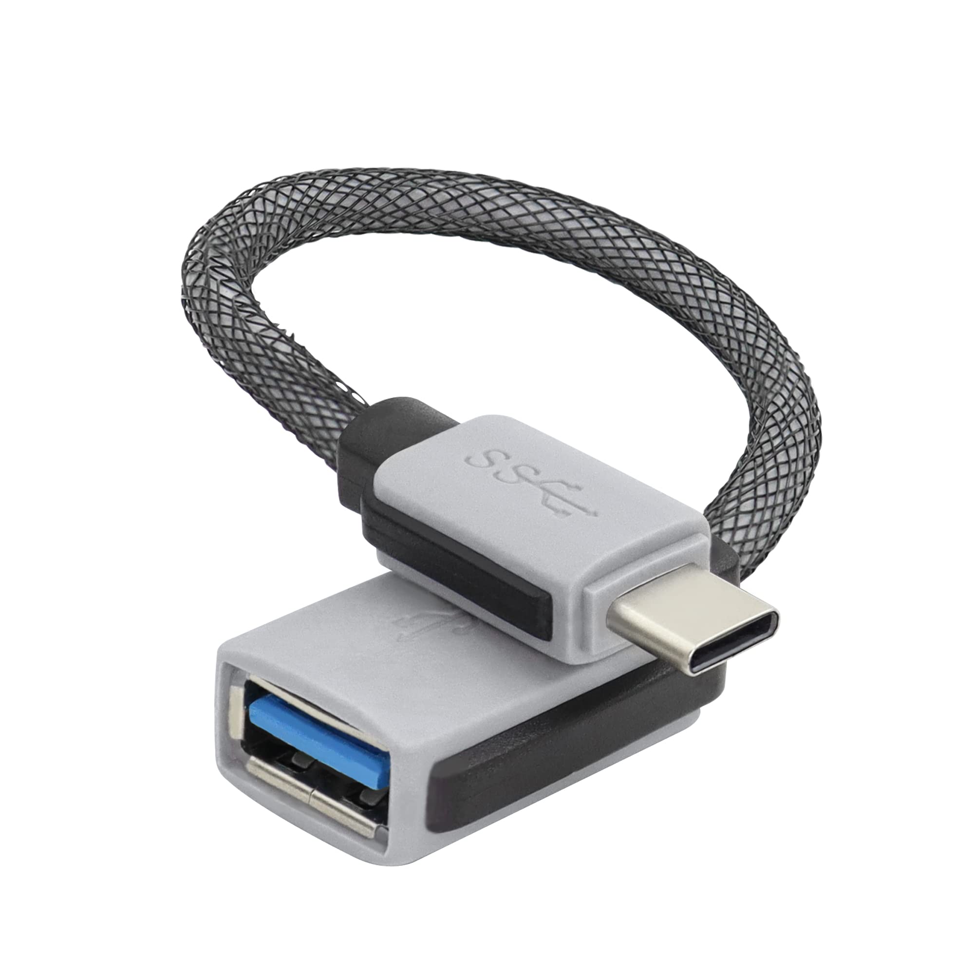 QIANRENON USB C to USB 3.1 OTG Adapter Cable 10 Gbps USB Type C Male to USB 3.1Female Braided nylon mesh short cable Converter