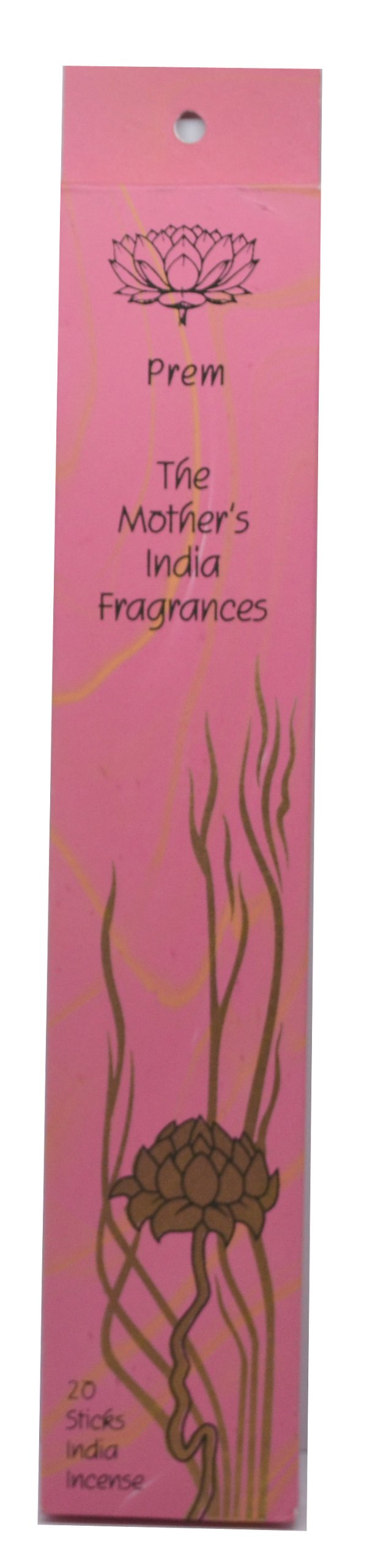 The Mother's India Fragrances Prem Fair Trade Vegan Handmade Incense 20 Incense Sticks