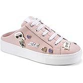 Karl Lagerfeld Womens Cambria Slip on Sneaker Mule with Pins