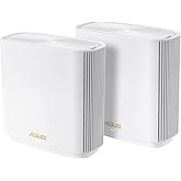 ASUS ZenWiFi Whole-Home Tri-Band Mesh WiFi 6E System (ET8 2PK), Coverage up to 5,500 sq.ft & 6+Rooms, 6600Mbps, New 6GHz Band