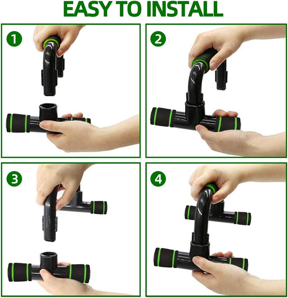 ROSRAN Push Up Bars Pushup Handle with Cushioned Foam Grip - Portable Pushup Stands for Home Workout Equipment - Push Up Handles for Floor Fitness Sturdy Structure with Grips Strengthener Green : Sports & Outdoors