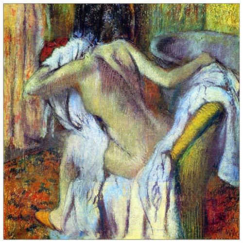 ArtPlaza TW93040 Degas Edgar After Bathing Decorative Panel, Wood MDF, Multicolour, 70x70 Cm
