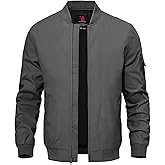 TBMPOY Men's Lightweight Bomber Jackets Light Windbreaker Casual Stylish Fall Golf Zip Up Dress Business Varsity