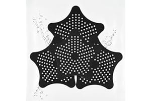 MAJHAMA Drain Hair Catcher 3 Pack - Star Shaped Silicone Drain Cover with Strong Suction Cups - Kitchen Bathroom Shower - Pre