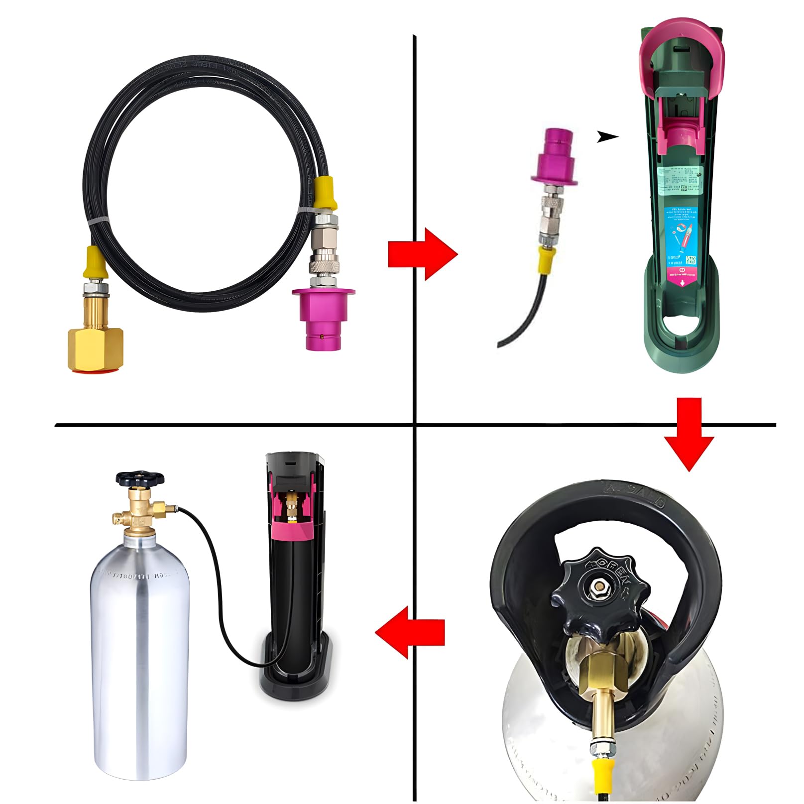Soda Terra Machine Co2 Adapter Quick Connector Adapter Plastic Hose Compatible with Terra DUO Art Gaia Series (60inch)