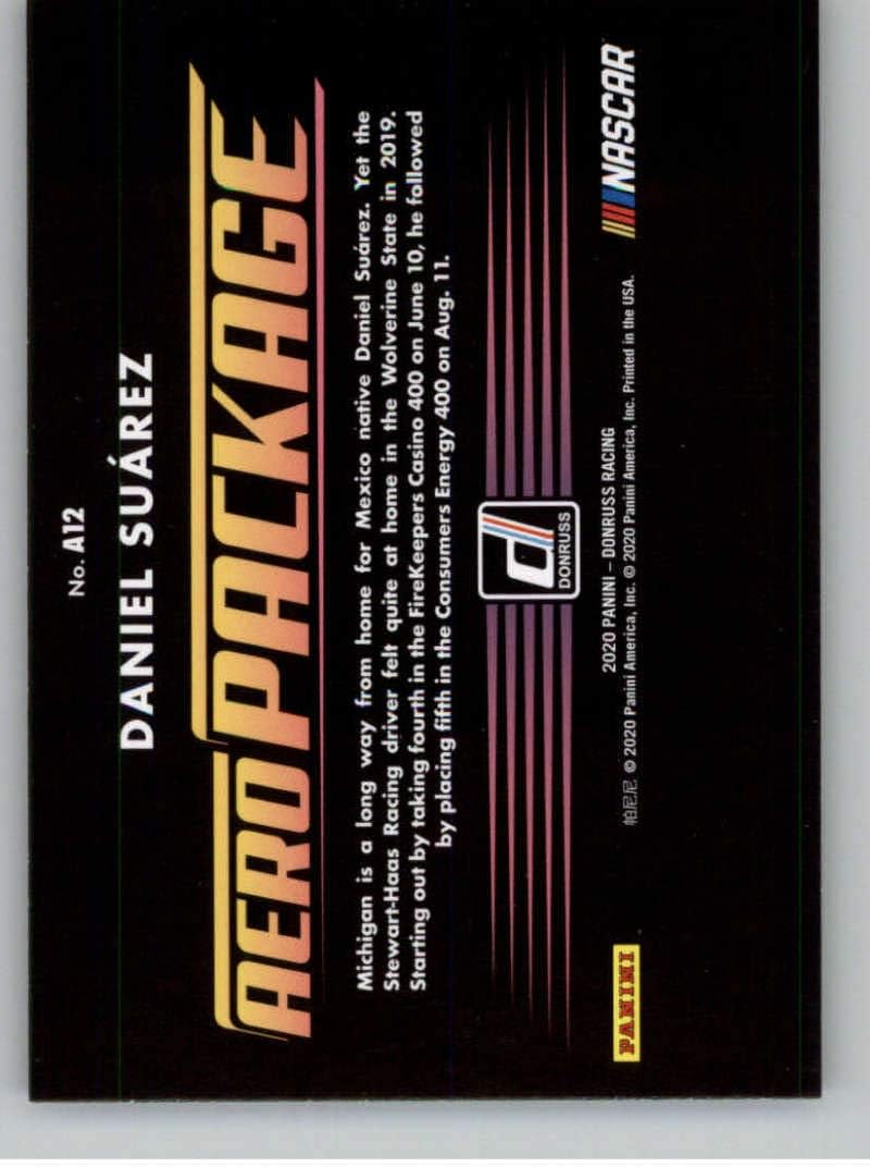 Amazon Com 2020 Donruss Racing Aero Package Checkers 12 Daniel Suarez Arris Stewart Haas Racing Ford Official Nascar Trading Card Made By Panini America Collectibles Fine Art