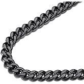 FindChic Men Curb Chain Necklace 18K Gold Plated/Stainless Steel/Black Chunky Double Tight Cuban Link Hip Hop Neck Chains for Men Boys 3.5MM/5MM/6MM/7MM/9MM/12MM 14''-30'' 8 Length Options (Send Gift Box)