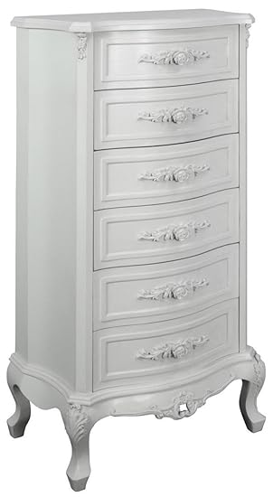 Juliet 6 Drawer Tall Chest Of Drawers Shabby Chic Amazon Co Uk